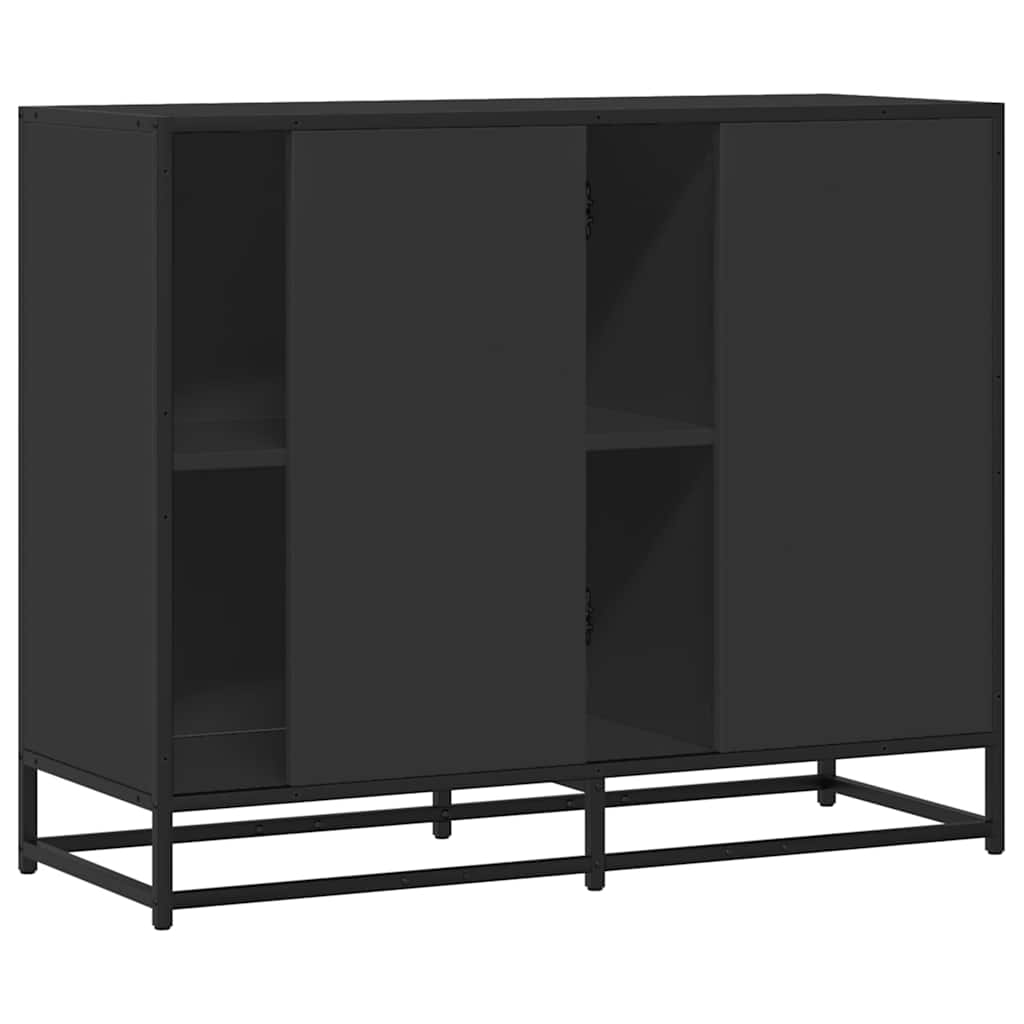 Komoda crna 92x35x76 cm od konstruiranog drva