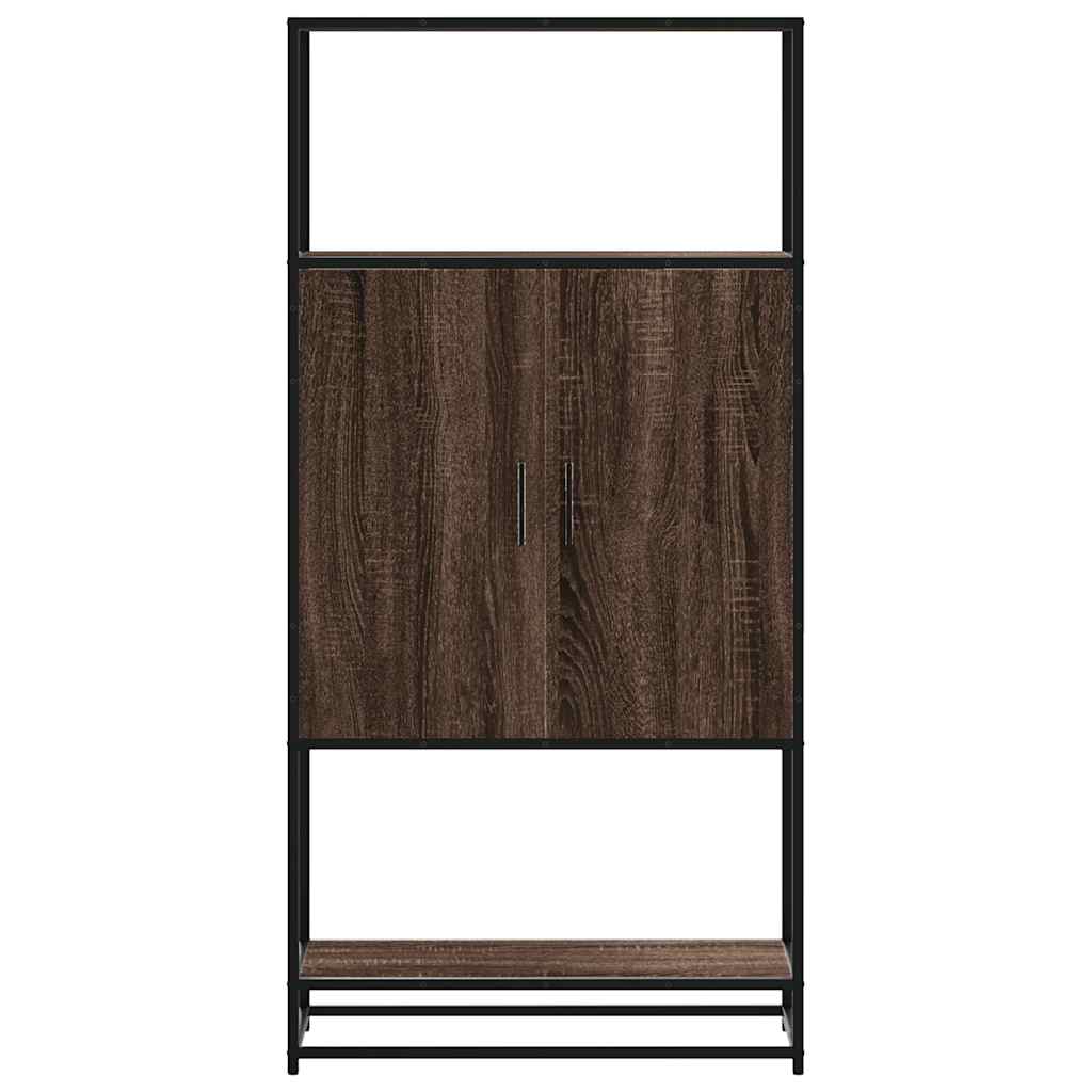 Visoka ploča smeđi hrast 68x35x139 cm Konstruirano drvo i metal