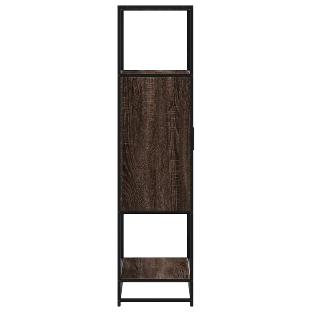 Visoka ploča smeđi hrast 68x35x139 cm Konstruirano drvo i metal