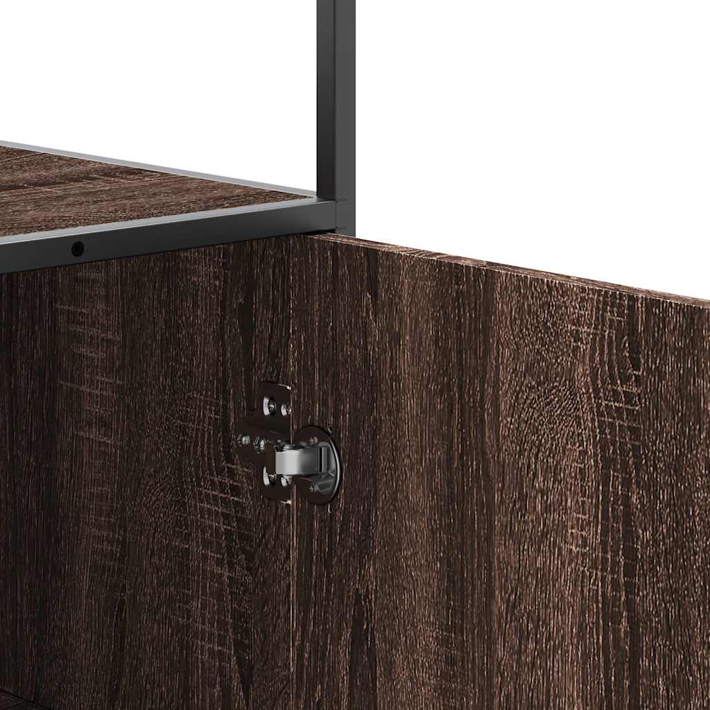 Visoka ploča smeđi hrast 68x35x139 cm Konstruirano drvo i metal