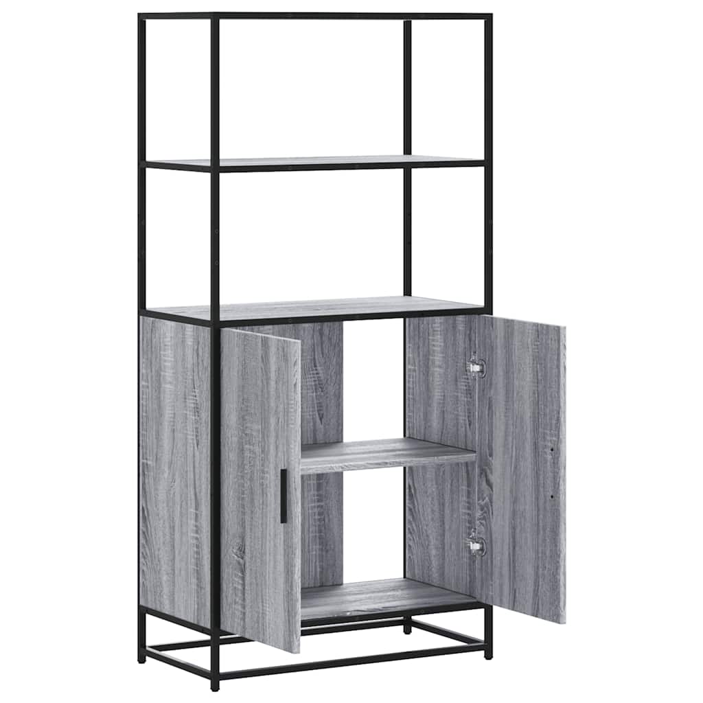 Visoka ploča siva Sonoma 68x35x139 cm Konstruirano drvo i metal