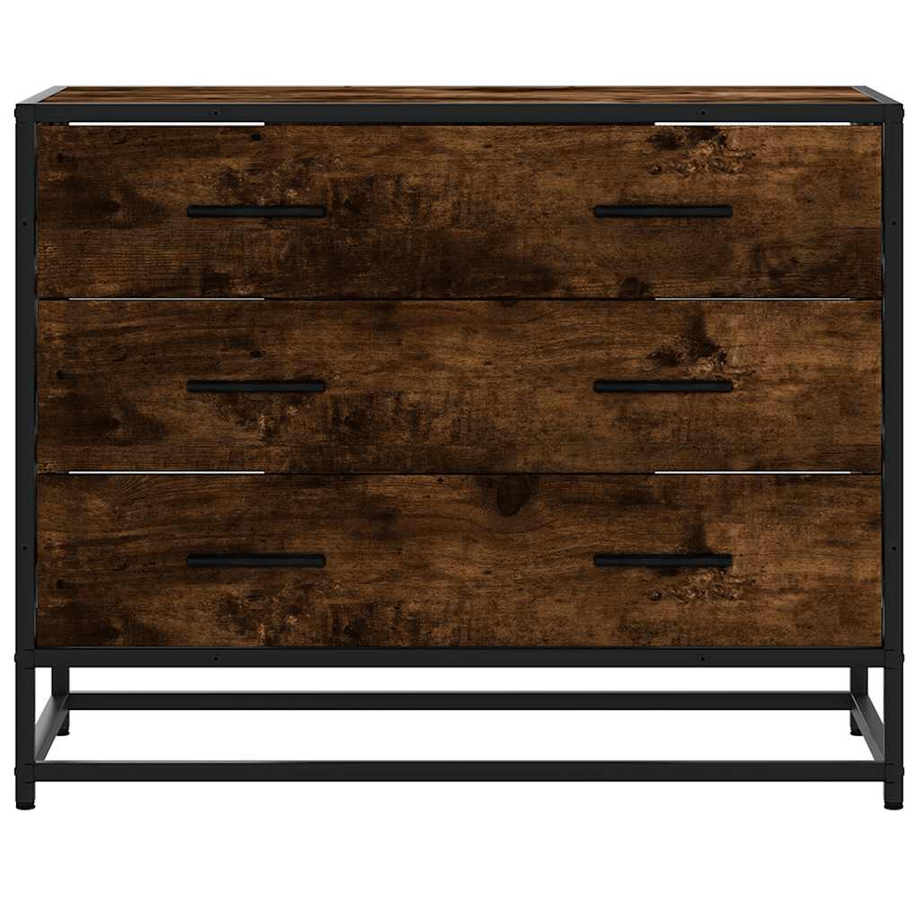 Ormar s ladicama dimljeni hrast 70x41x56 cm izrađeno drvo