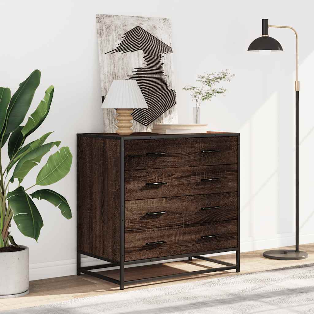 Ormar s ladicama smeđi hrast 70x41x70 cm izrađeno drvo