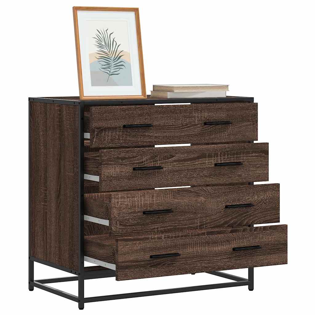 Ormar s ladicama smeđi hrast 70x41x70 cm izrađeno drvo