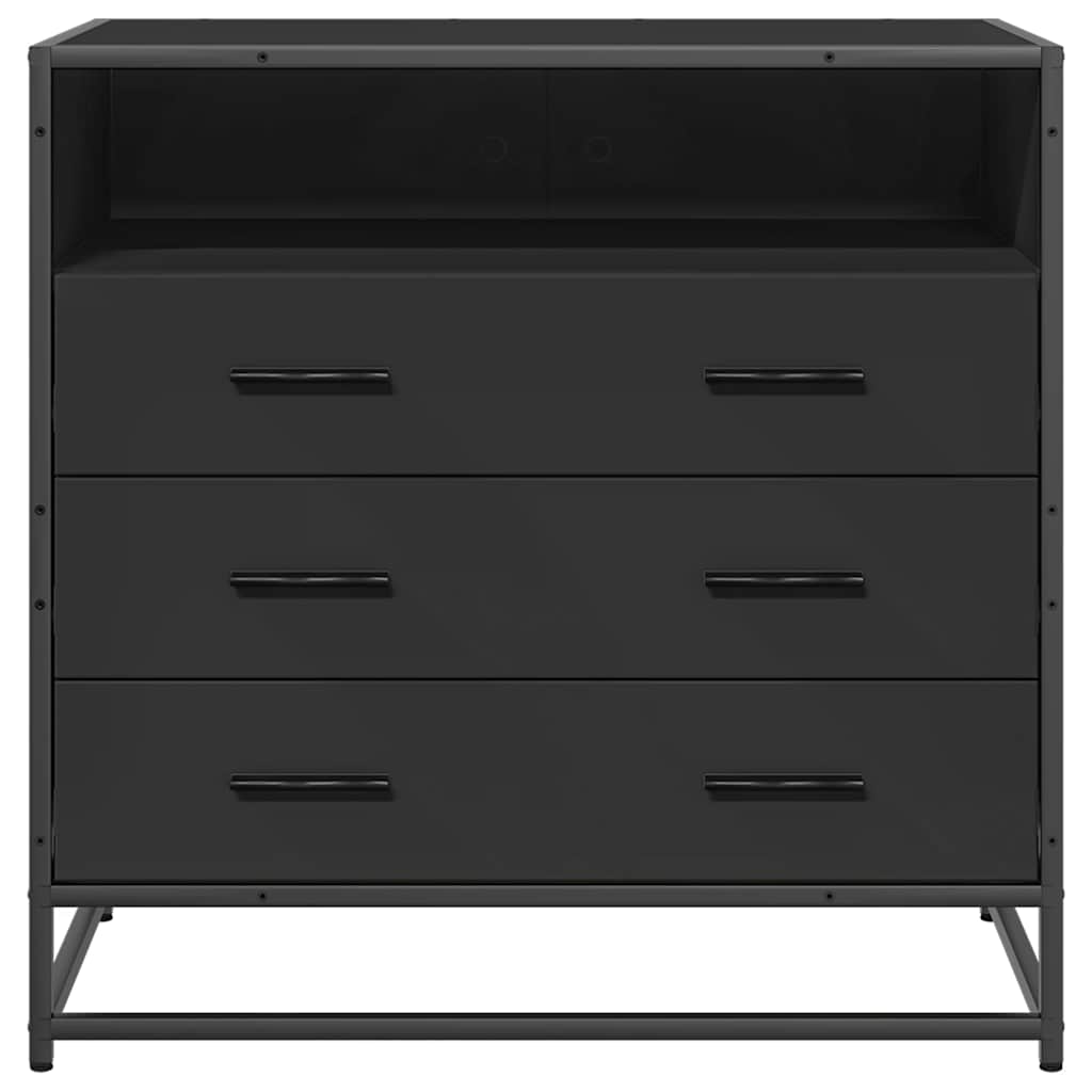 Ormar s ladicama crni 70x41x70 cm izrađeno drvo
