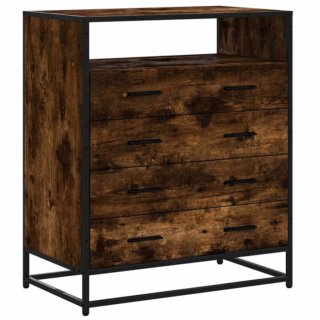 Ormar s ladicama dimljeni hrast 70x41x83,5 cm konstruirano drvo