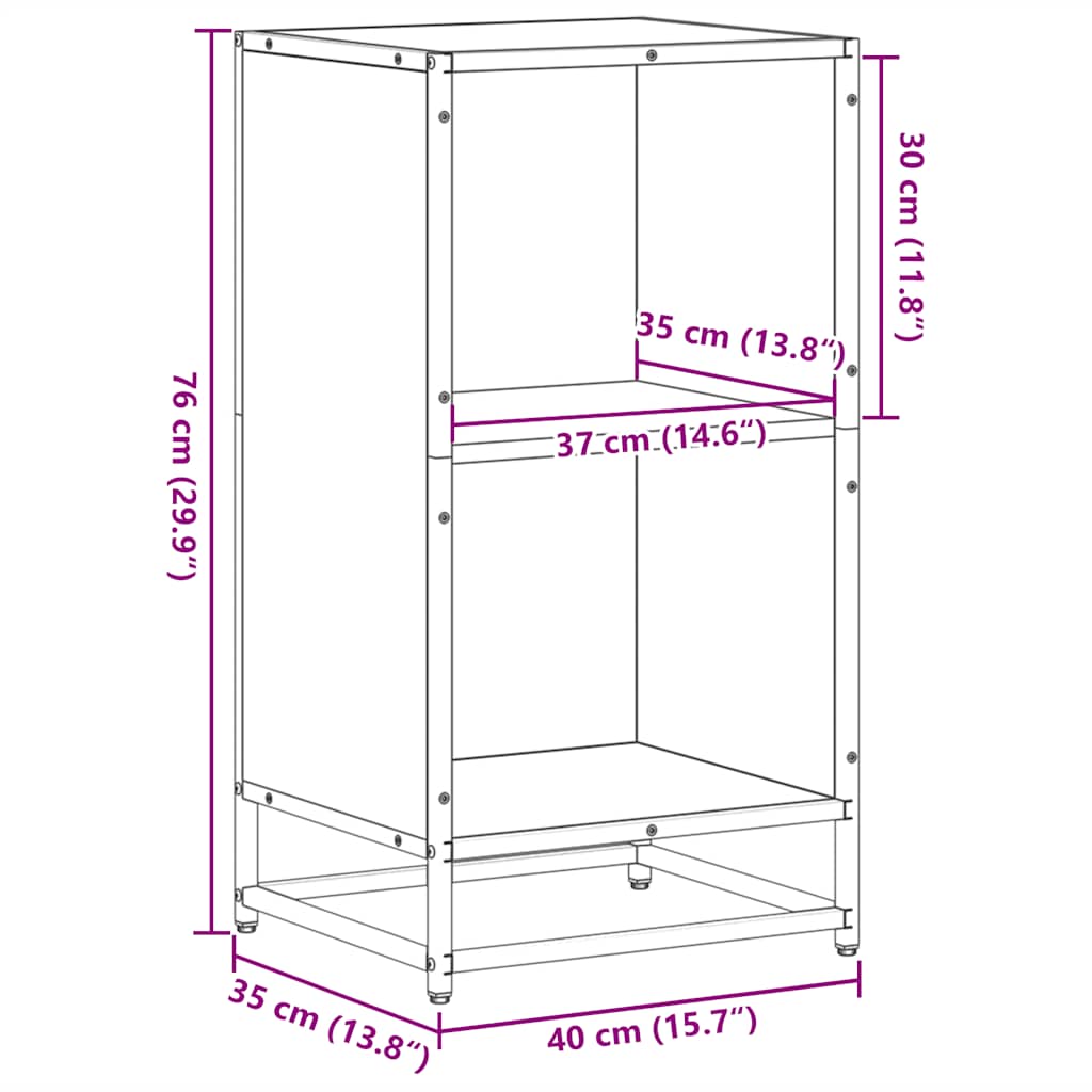 Ormar za knjige crni 40x35x76 cm izrađeno drvo