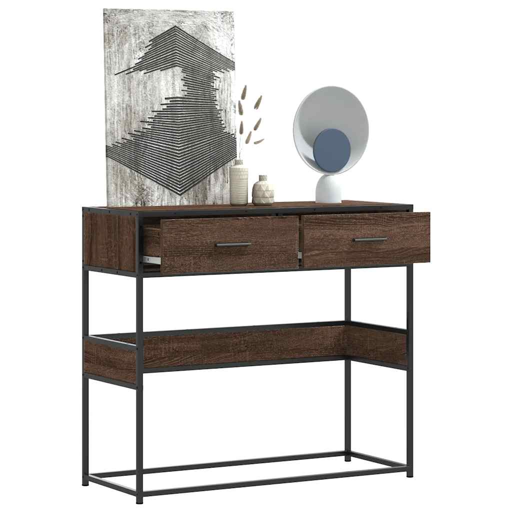Konzolni stol boja hrasta 90x35x80 cm konstruirano drvo