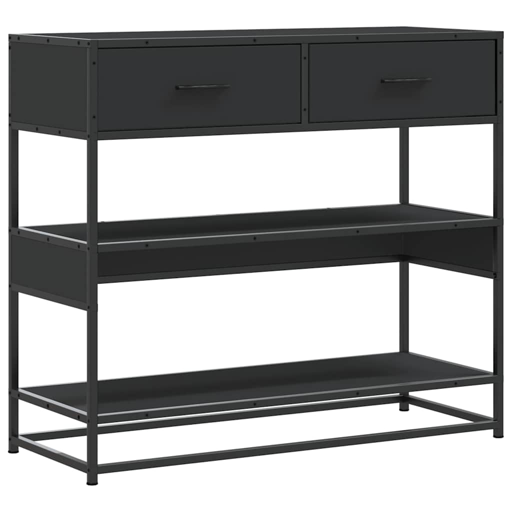 konzolni stol crni 90x35x80 cm konstruirano drvo