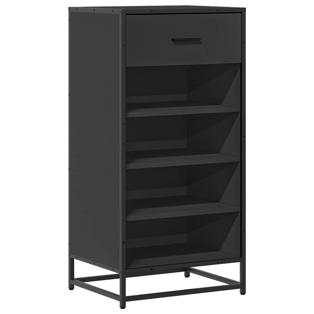 Stalak za cipele crni 48x38x97,5 cm izrađeno drvo