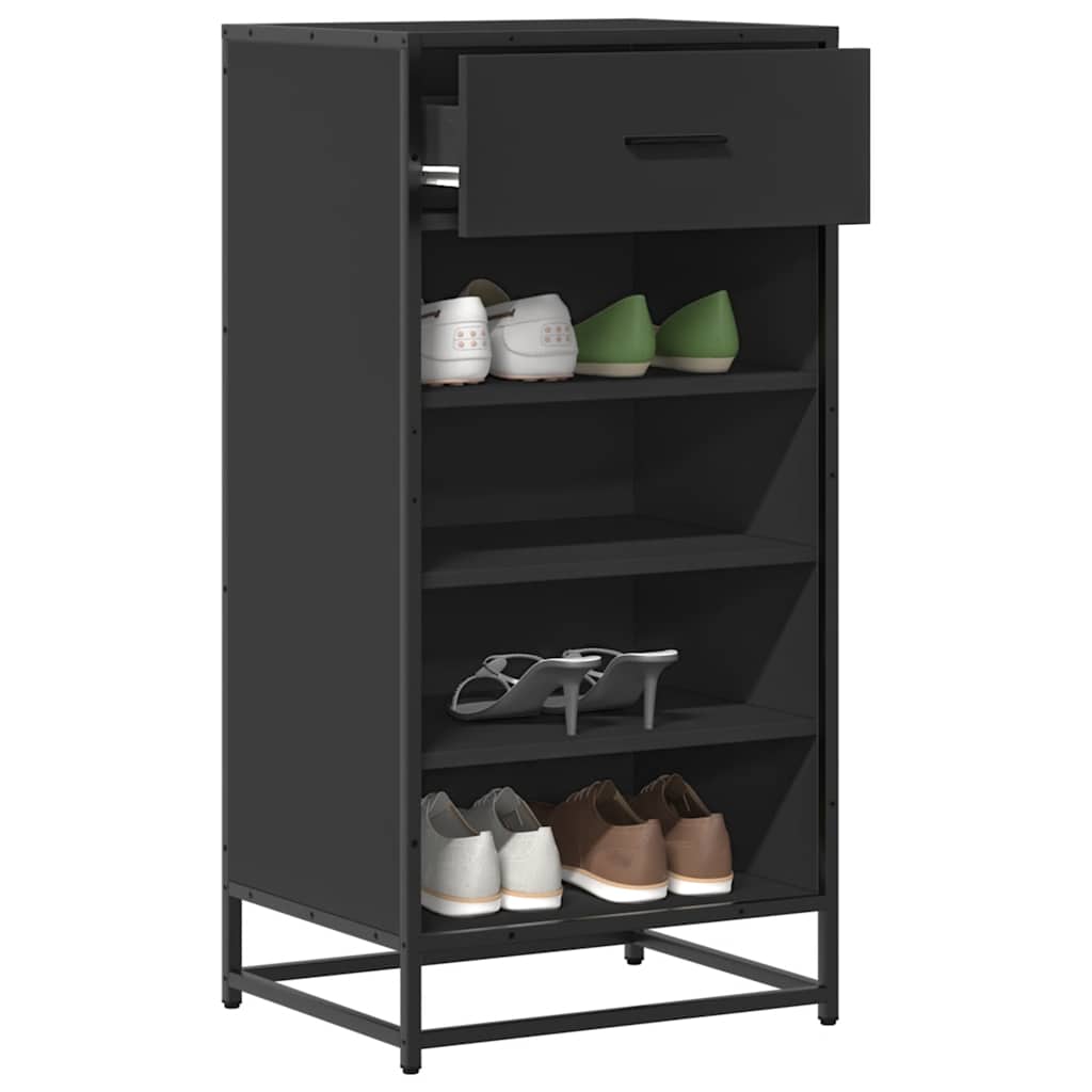 Stalak za cipele crni 48x38x97,5 cm izrađeno drvo