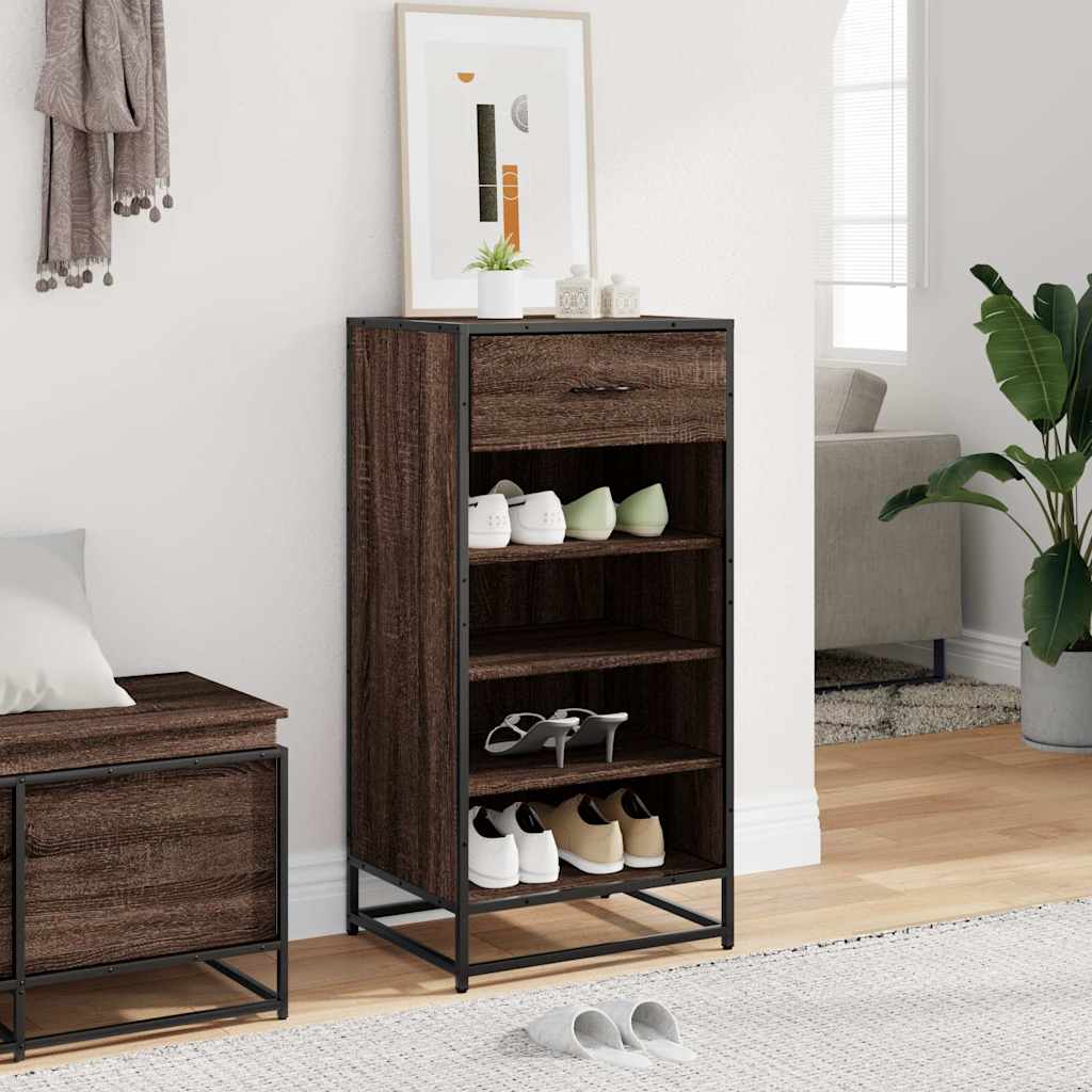 Stalak za cipele boja hrasta 48x38x97,5 cm konstruirano drvo