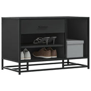 Klupa za cipele crna 80x40x53,5 cm od drveta i metala