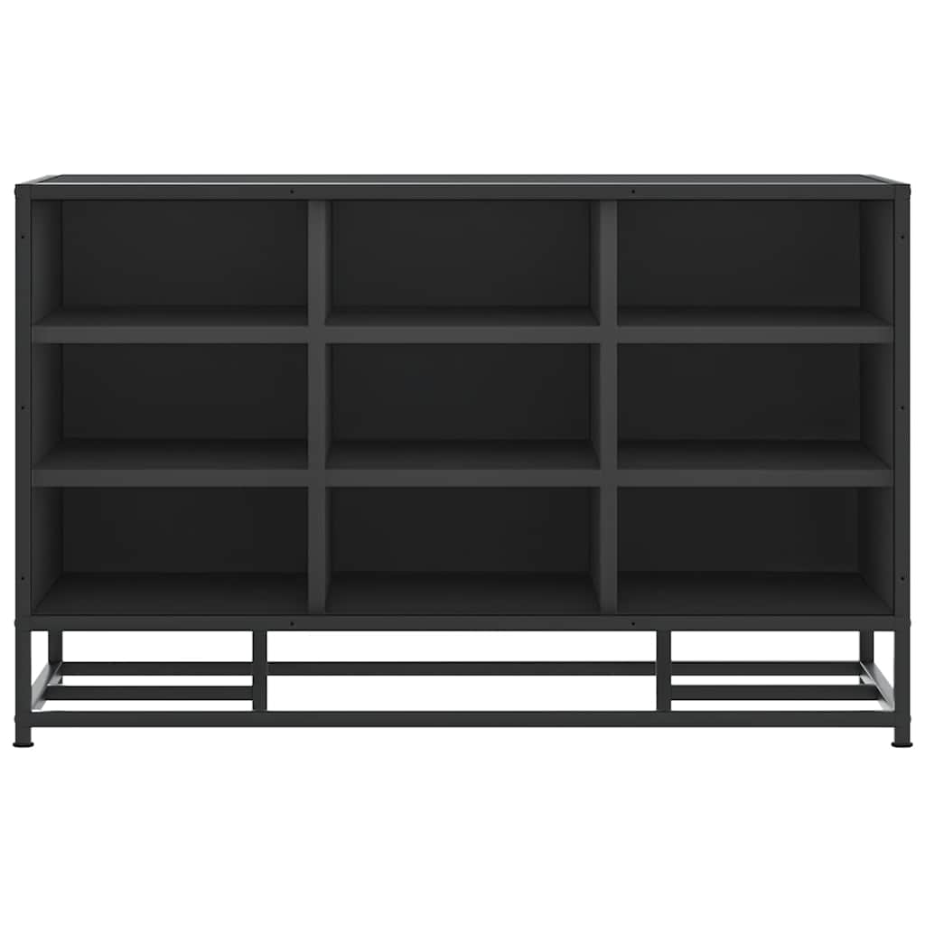 Klupa za cipele crna 84x40x53,5 cm Konstruirano drvo i metal