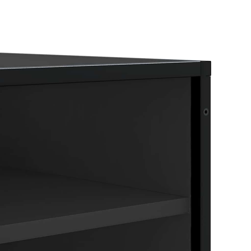 Klupa za cipele crna 84x40x53,5 cm Konstruirano drvo i metal