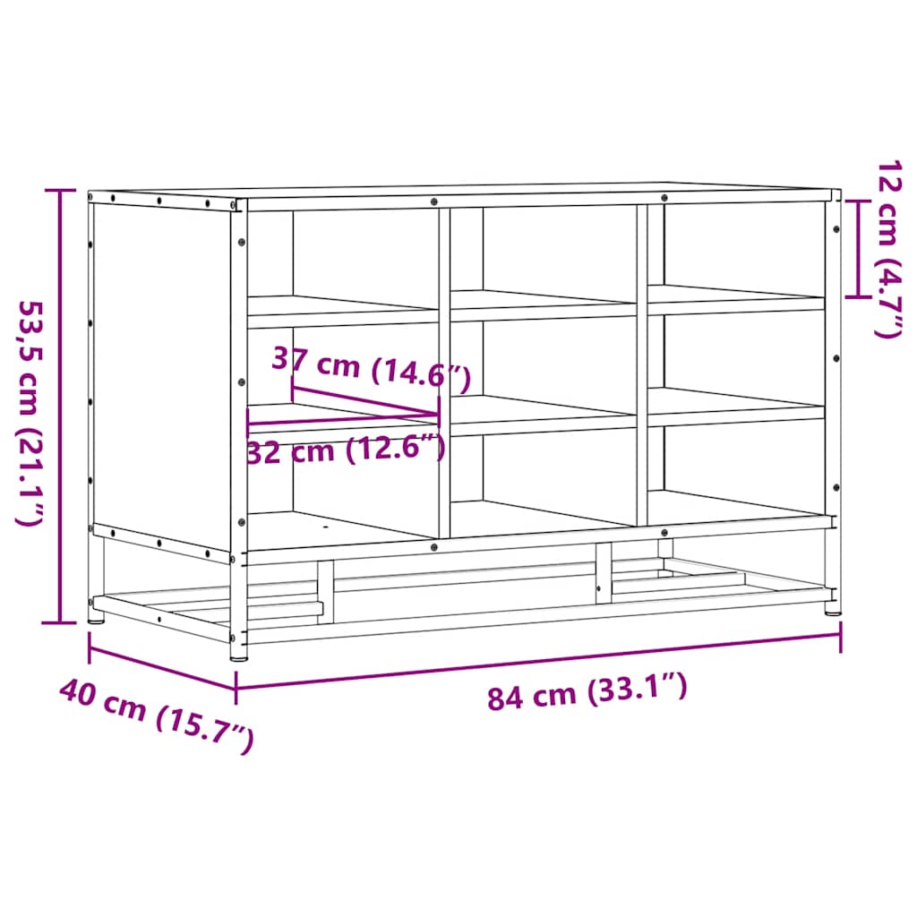 Klupa za cipele crna 84x40x53,5 cm Konstruirano drvo i metal
