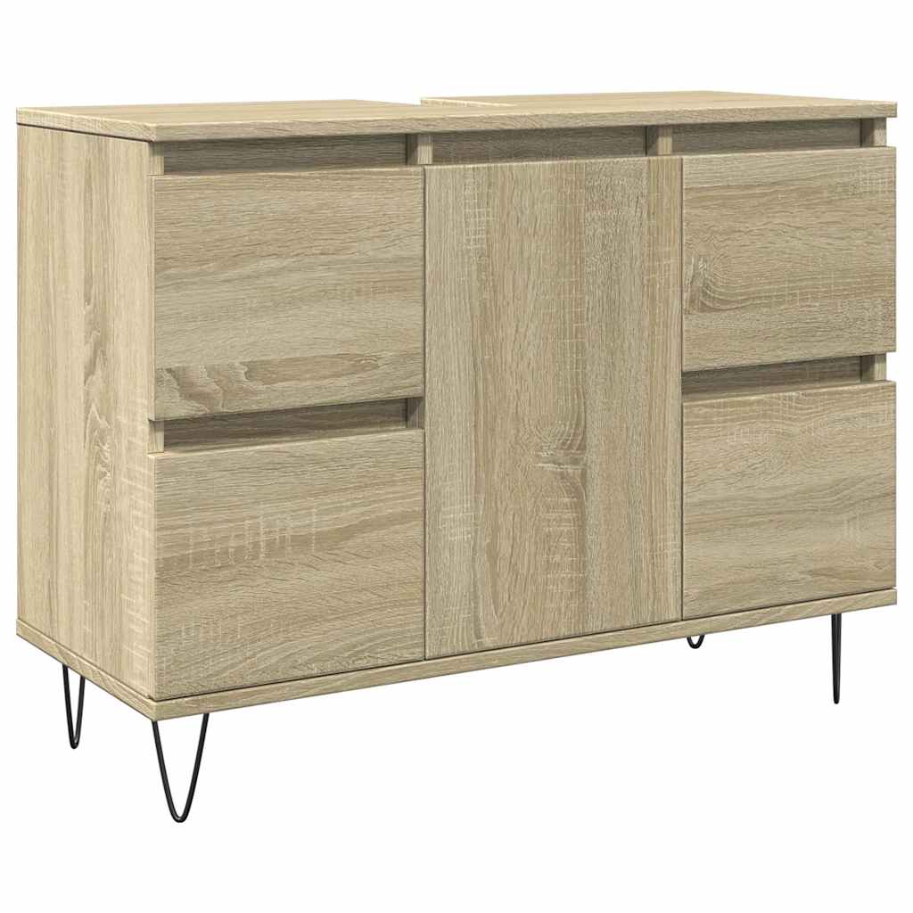 Kupaonski ormarić boja drva 80 x 33 x 60 cm konstruirano drvo
