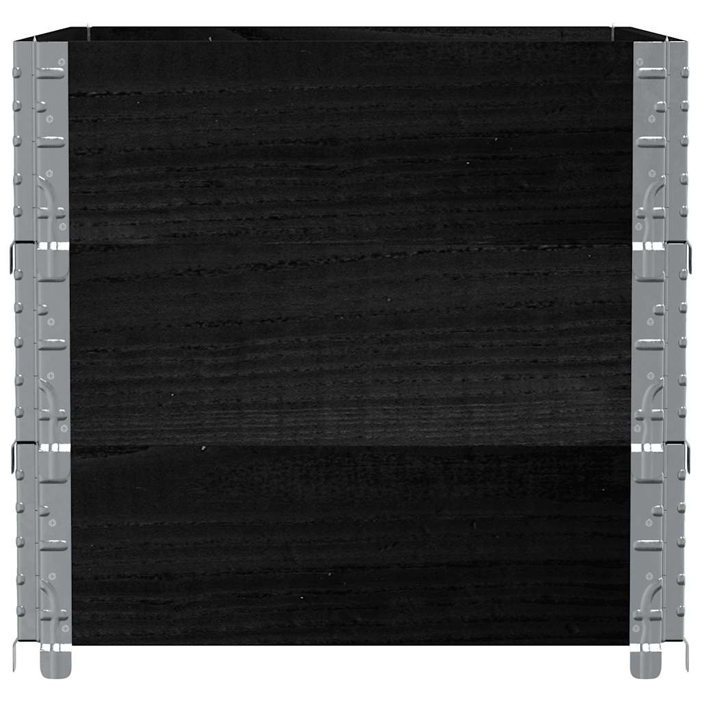 Okviri za palete 3 kom crni 80x60 cm od masivne borovine