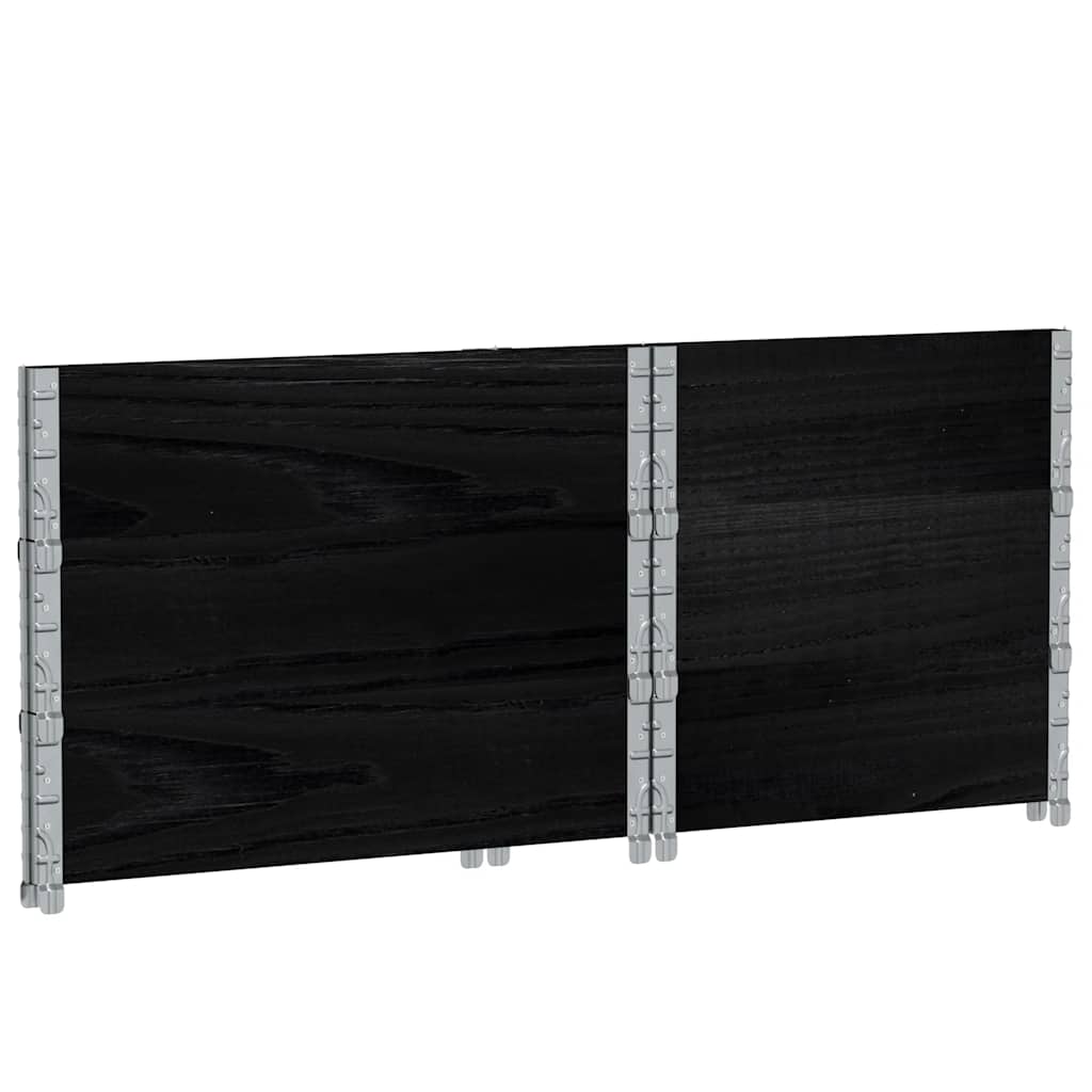 Okviri za palete 3 kom crni 80x60 cm od masivne borovine