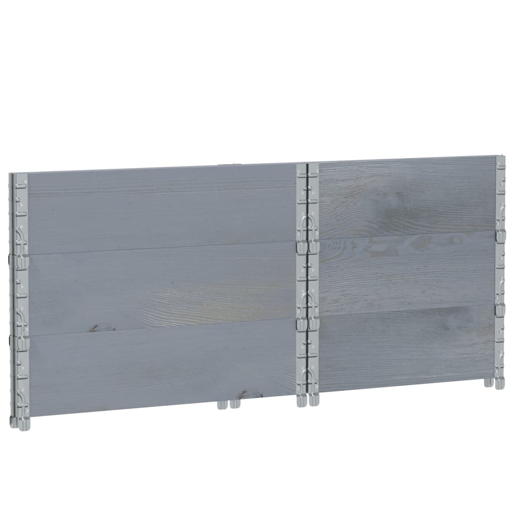 Okviri za palete 3 kom sivi 80x60 cm od masivne borovine
