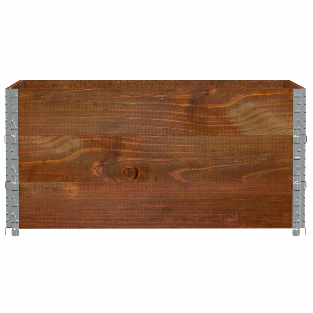 Okviri za palete 3 kom smeđi 120 x 80 cm od masivne borovine