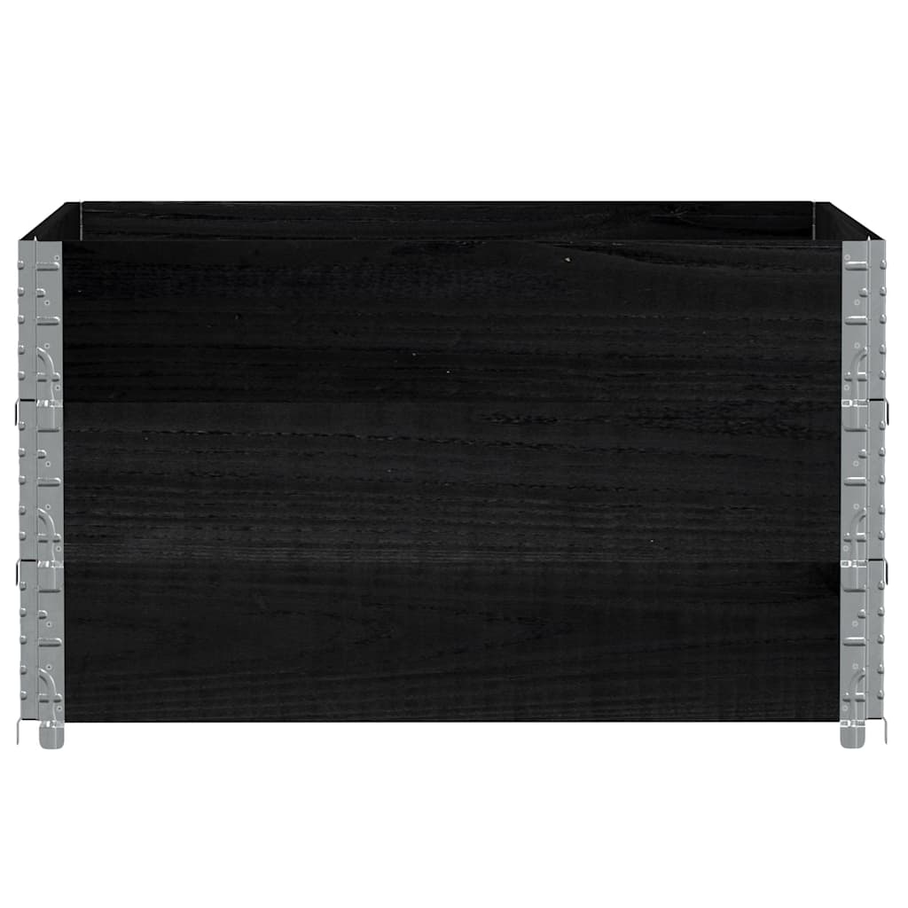 Okviri za palete 3 kom crni 100x100 cm od masivne borovine