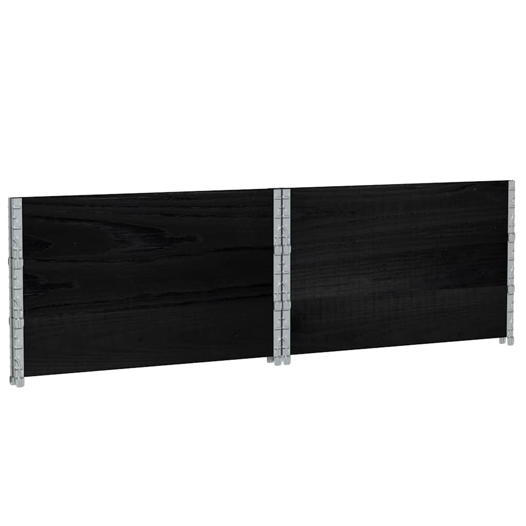 Okviri za palete 3 kom crni 100x100 cm od masivne borovine