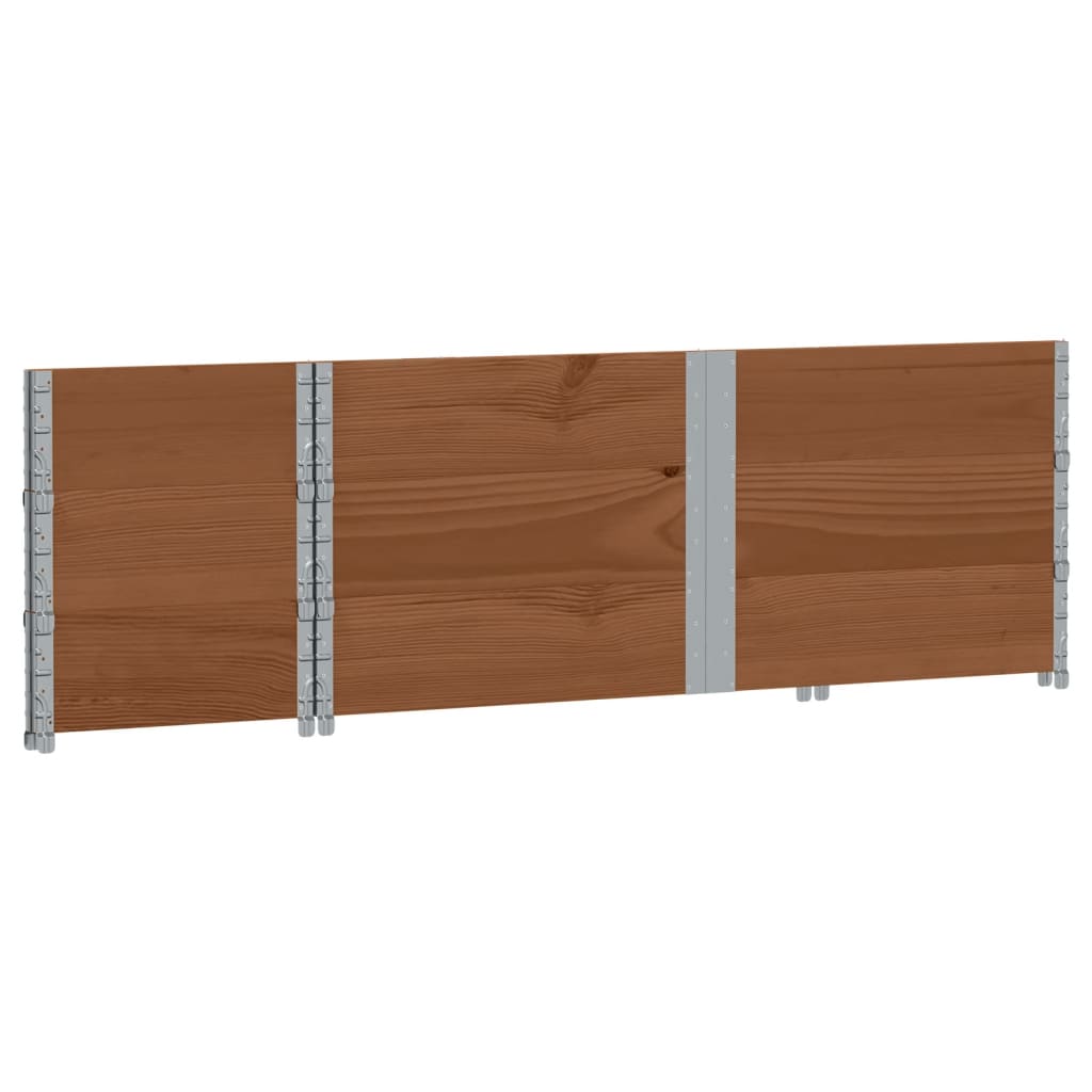 Okviri za palete 3 kom smeđi 150x50 cm od masivne borovine