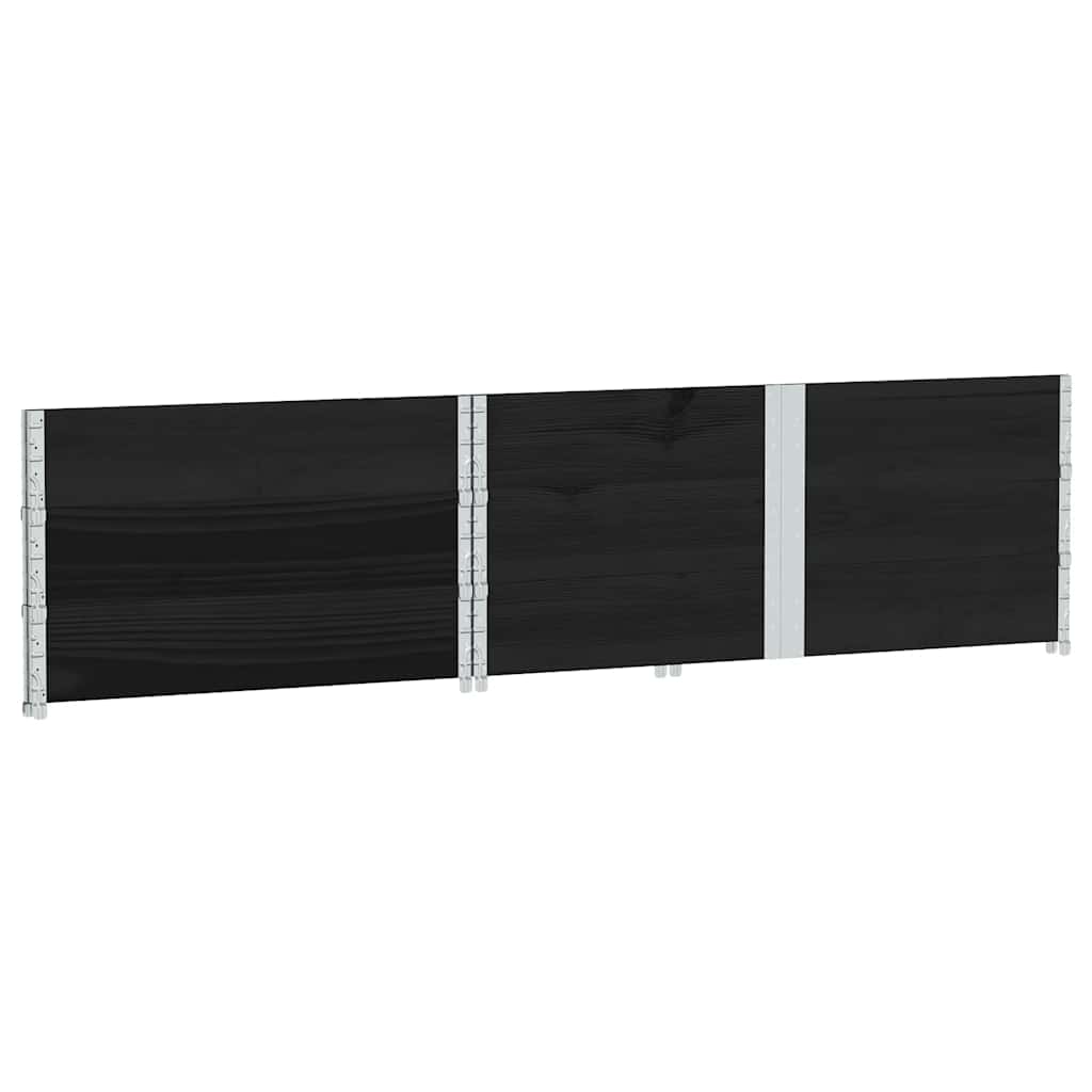 Okviri za palete 3 kom crni 150x100 cm od masivne borovine