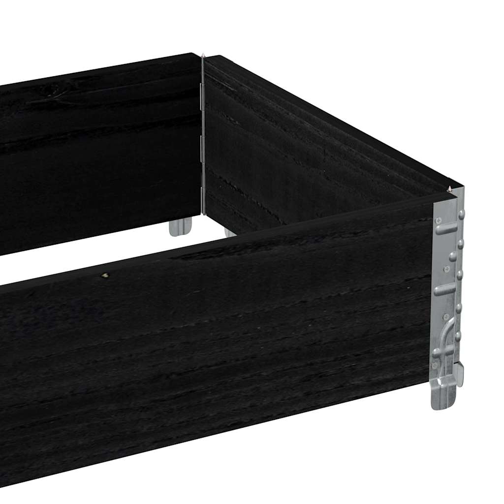 Vrtna sadilica crna 100x50 cm od masivne borovine