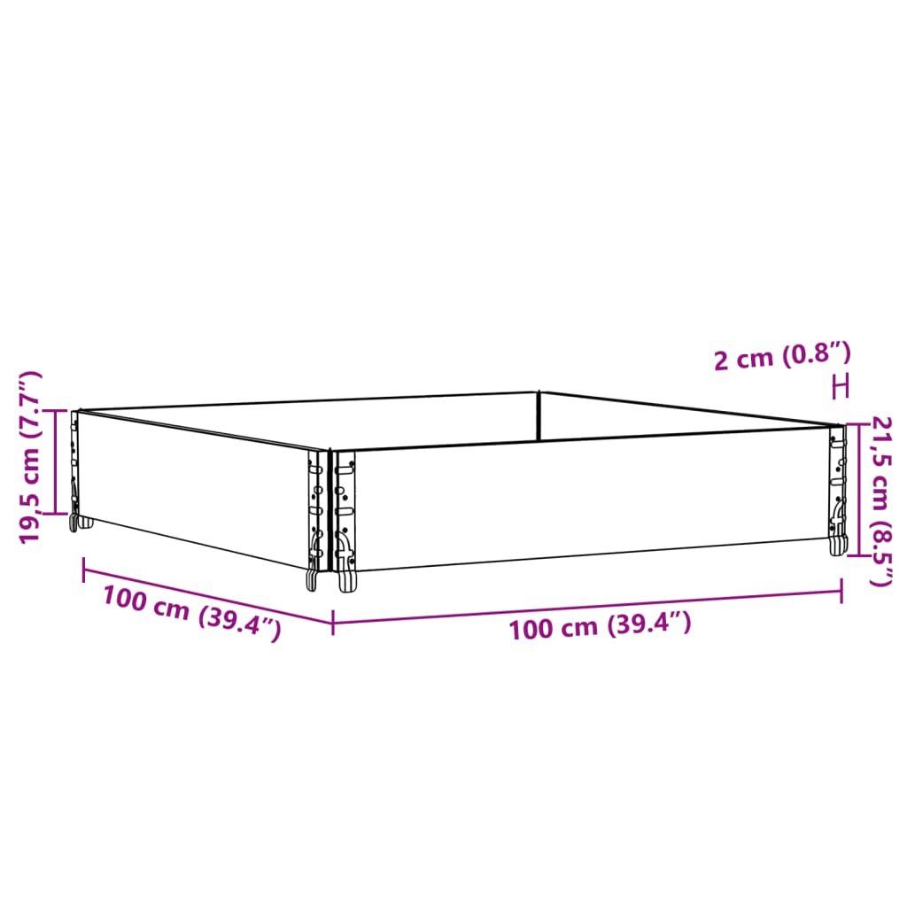 Vrtna sadilica 100x100 cm od masivne borovine