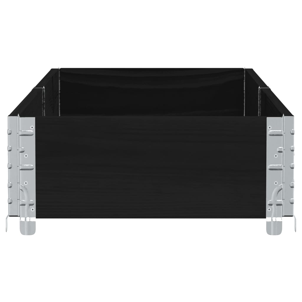 Vrtna sadilica crna 150x50 cm od masivne borovine