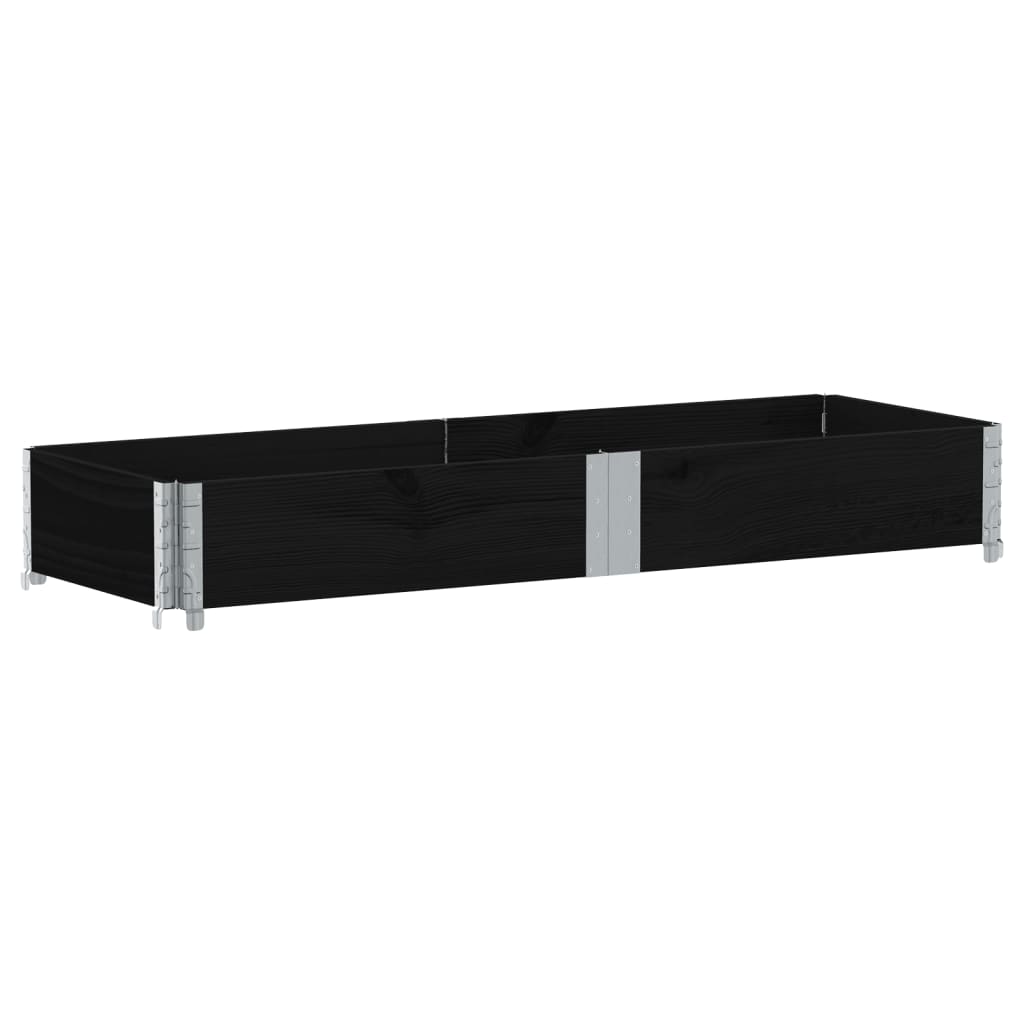 Vrtna sadilica crna 150x50 cm od masivne borovine