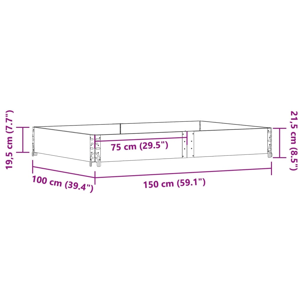 Vrtna sadilica 150x100 cm od masivne borovine