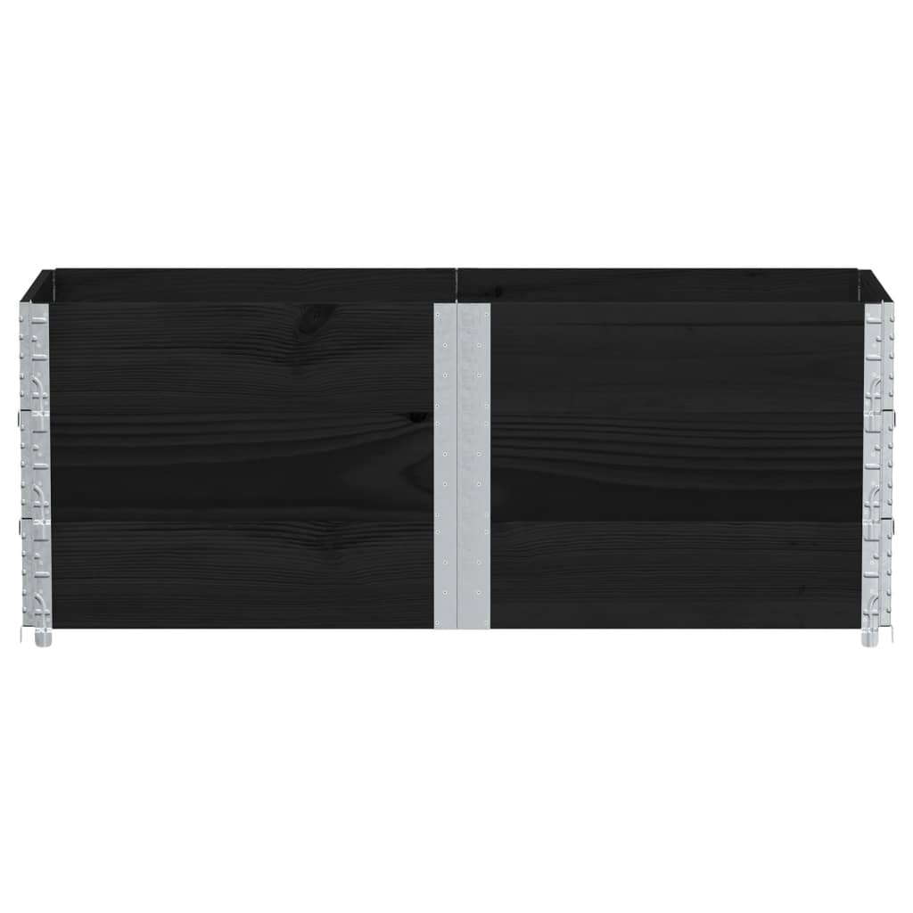 Vrtna sadilica crna 150x50 cm od masivne borovine