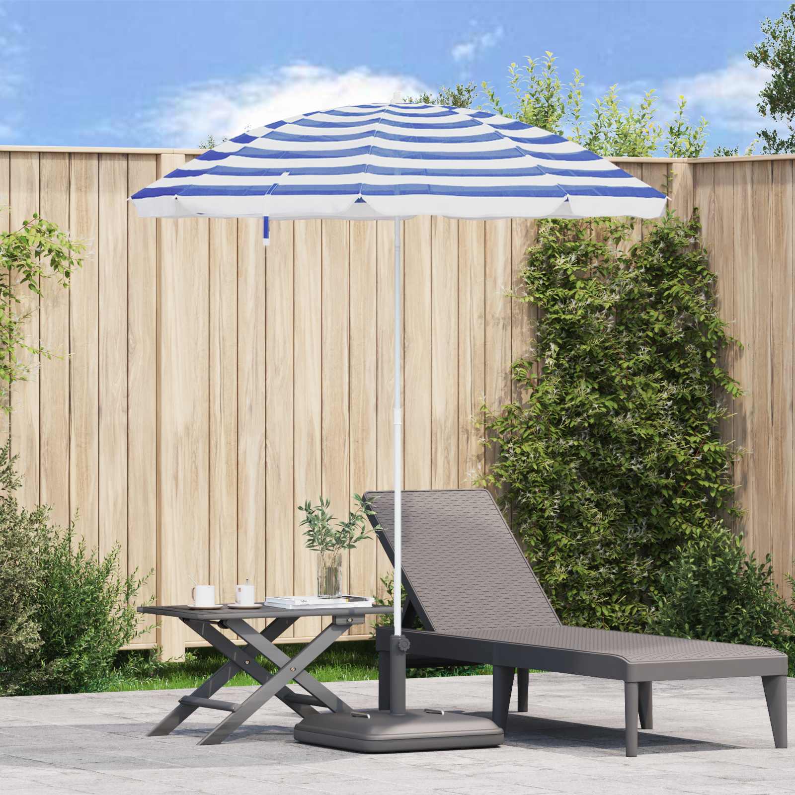 Suncobran za plažu Plava i bijela 206 x 206 x 212 cm