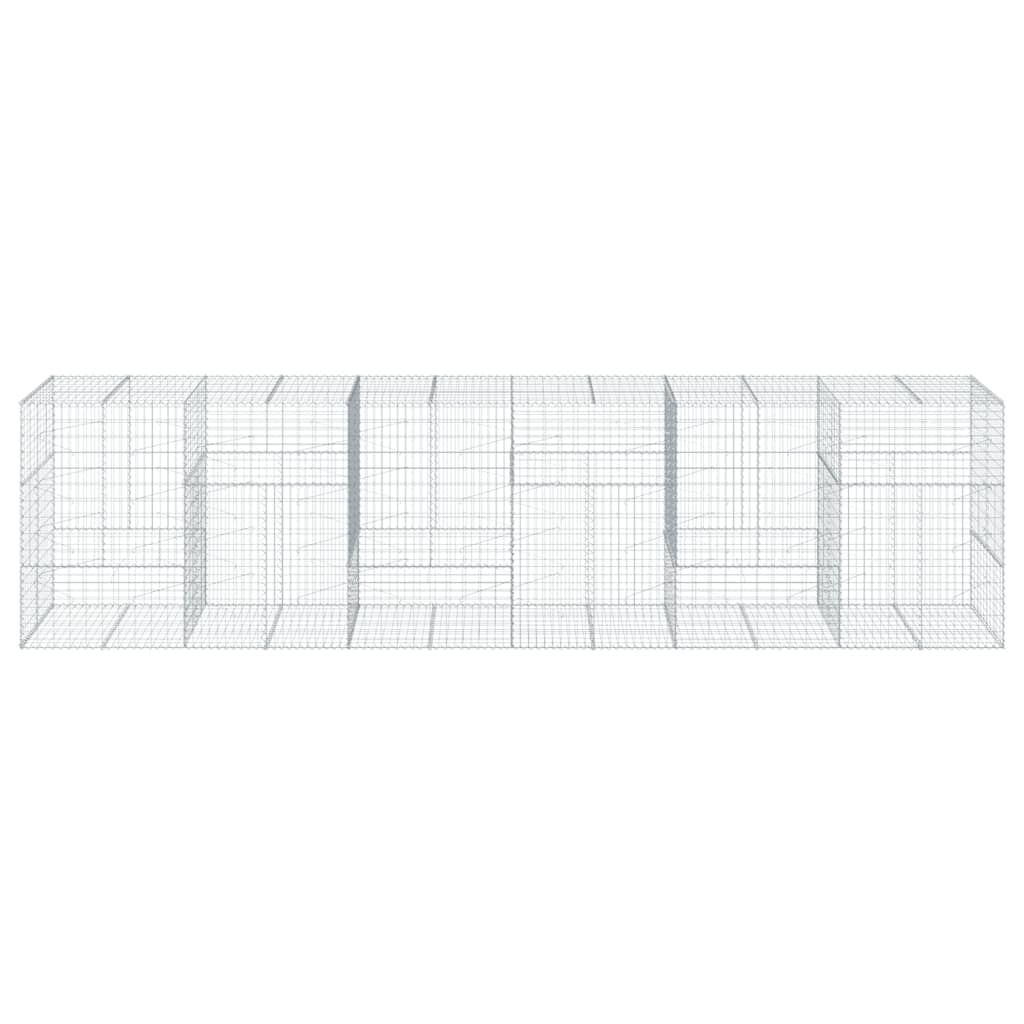 Gabionska košara s poklopcem 600x100x150 cm pocinčano željezo