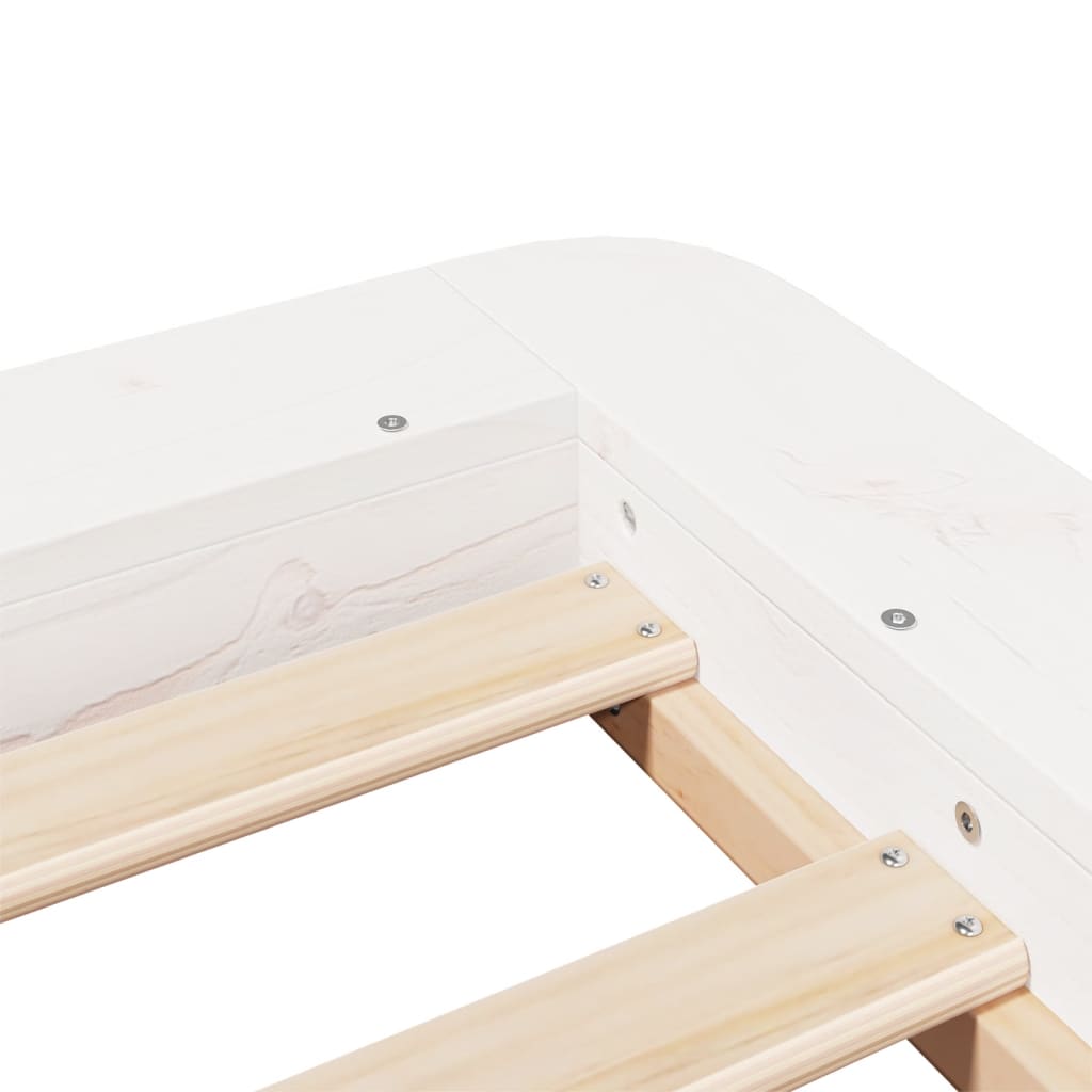 Okvir kreveta bez madraca bijeli 90 x 190 cm masivna borovina