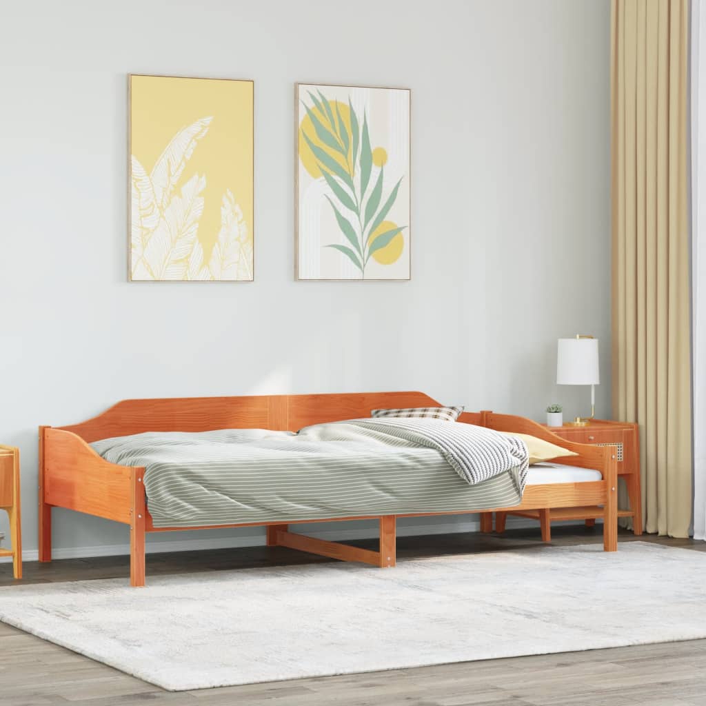 Okvir kreveta bez madraca voštano smeđi 90 x 200 cm od borovine