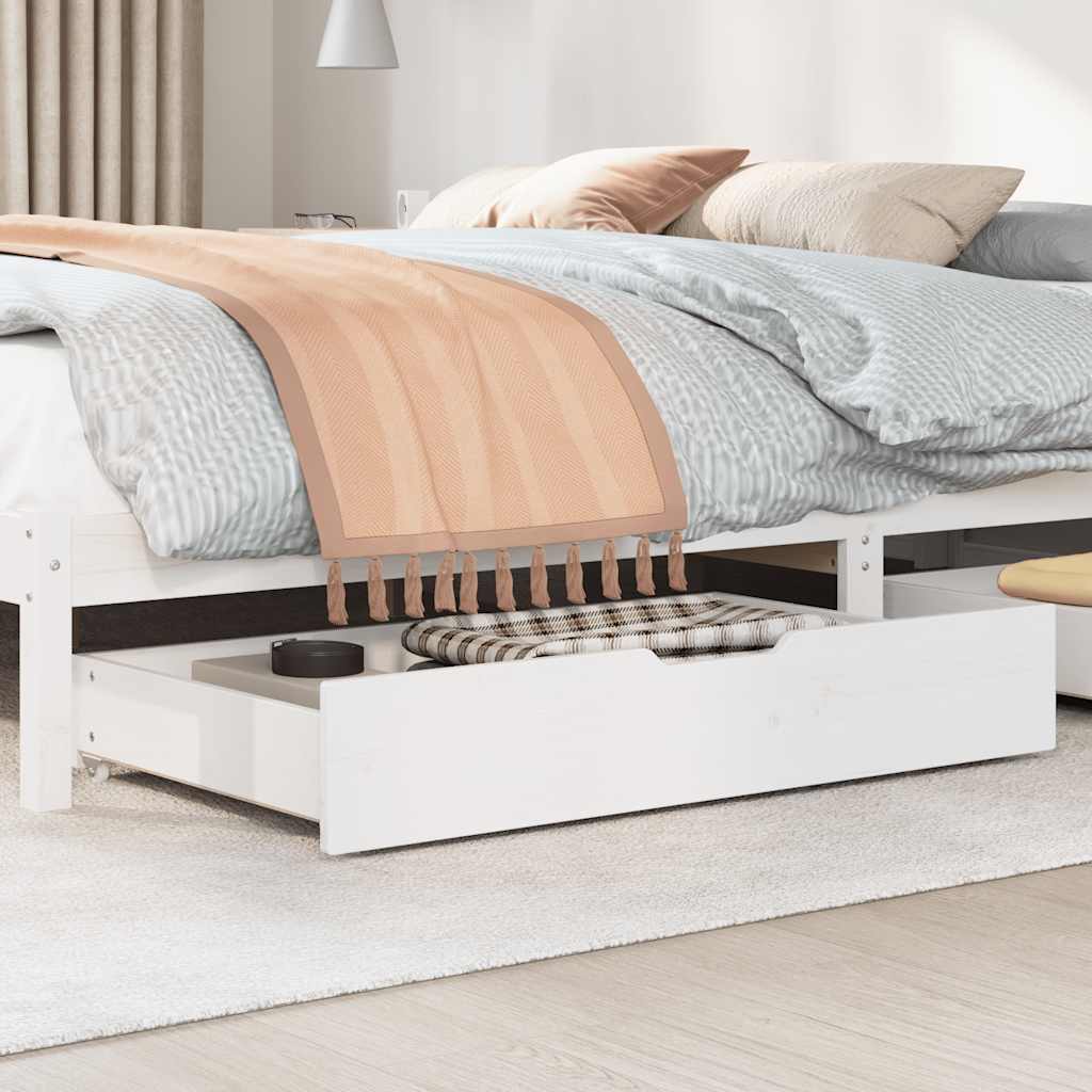 Ladice ispod kreveta 2 kom bijele 95x55x17 cm od borovine