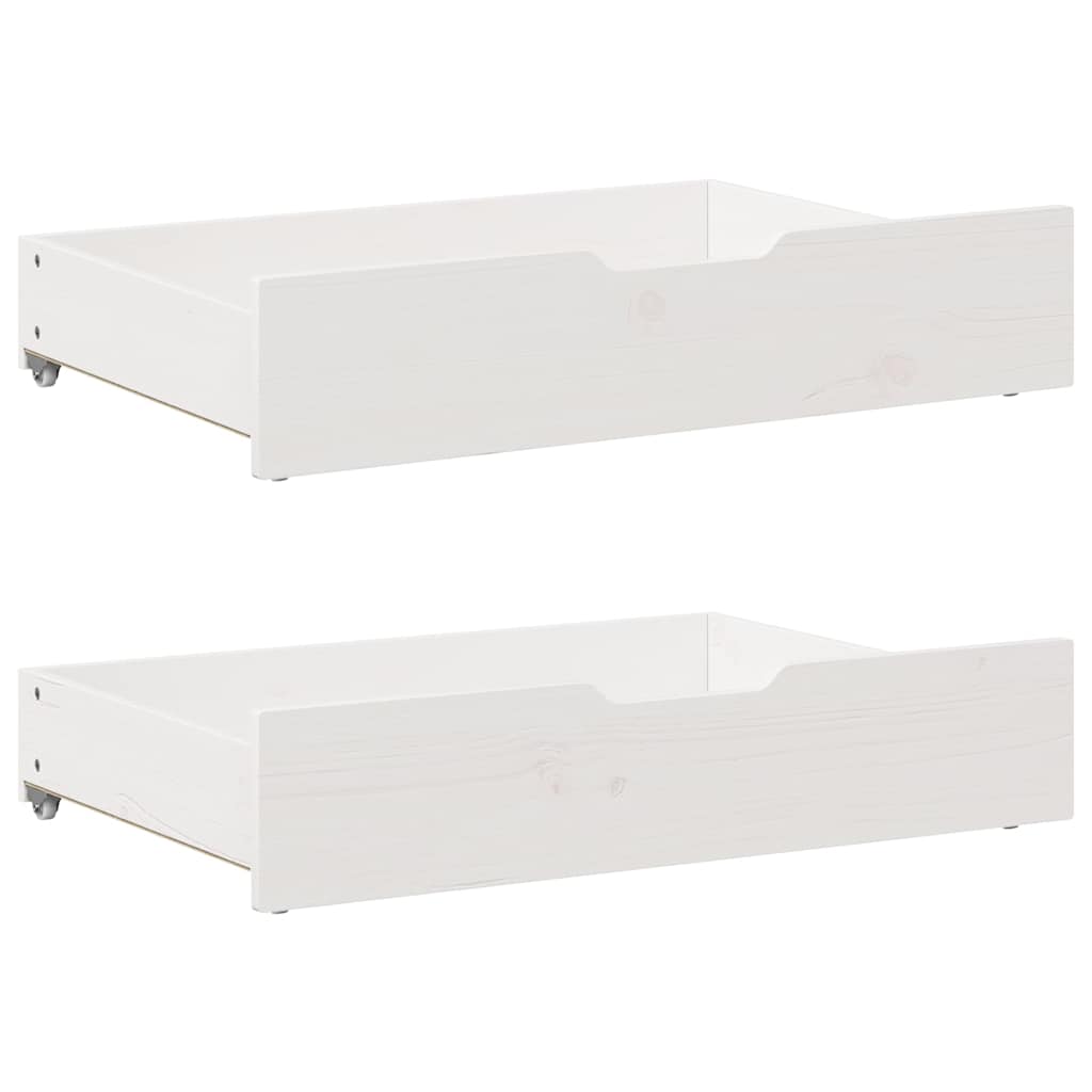 Ladice ispod kreveta 2 kom bijele 85x55x17 cm od borovine
