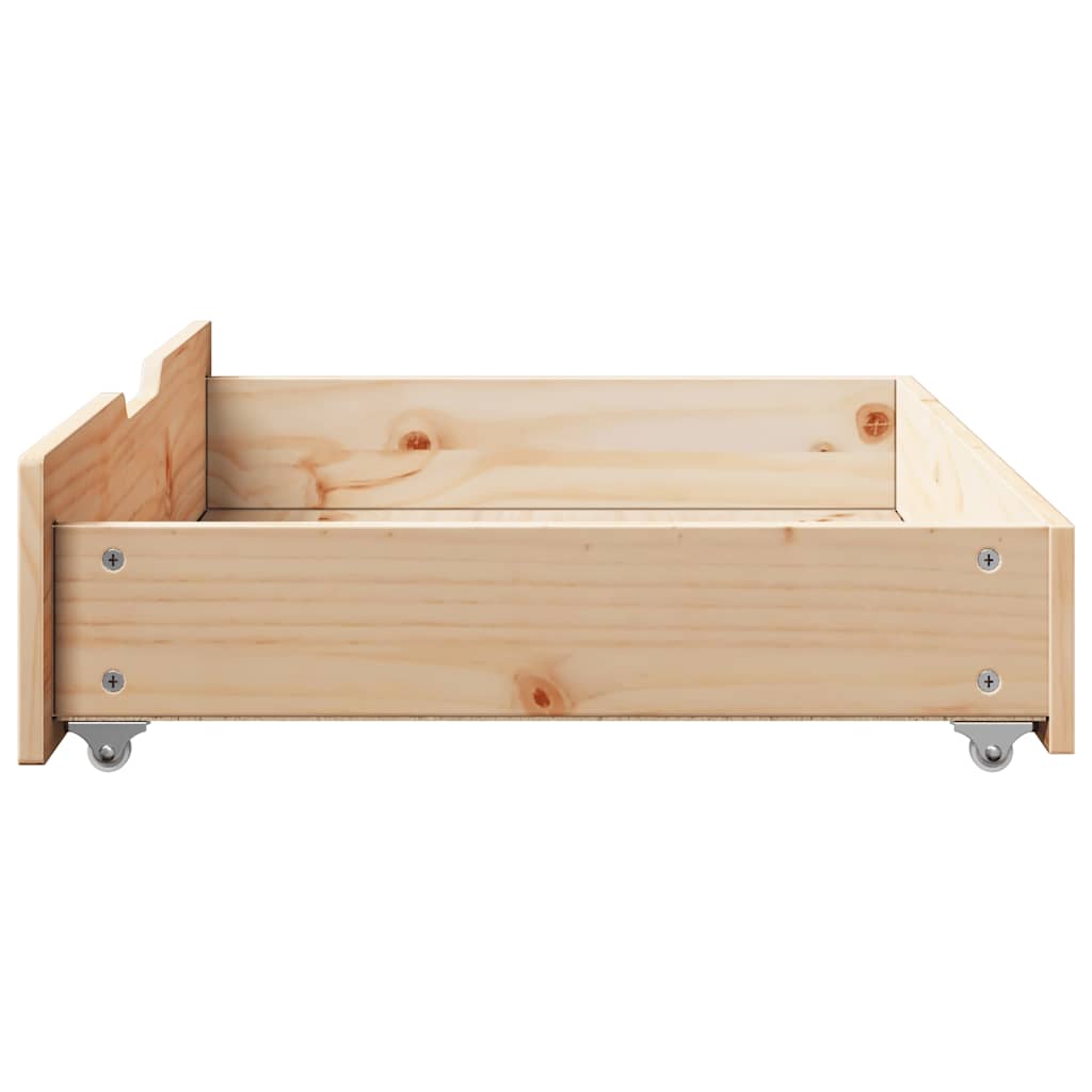 Ladice ispod kreveta s kotačima 2 kom 80x55x17 cm od borovine