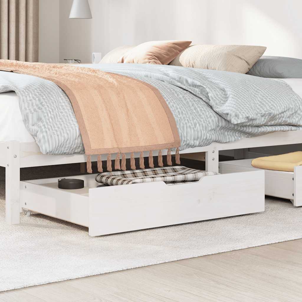Ladice ispod kreveta 2 kom bijele 80x55x17 cm od borovine