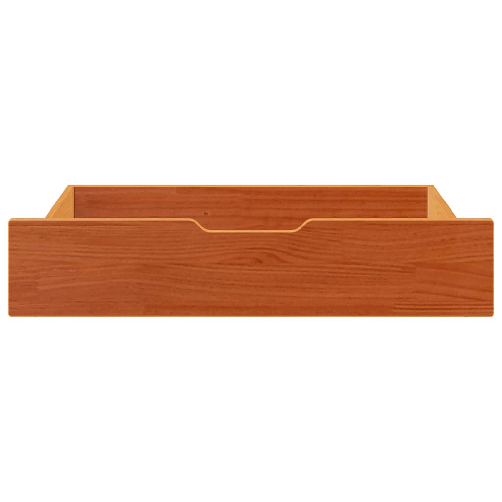 Ladice ispod kreveta 2 kom voštano smeđe 80x55x17cm od borovine