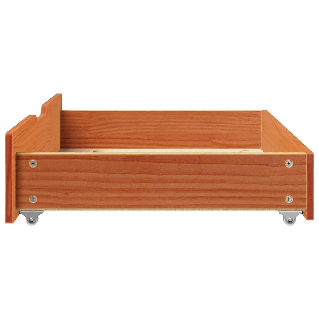 Ladice ispod kreveta 2 kom voštano smeđe 80x55x17cm od borovine
