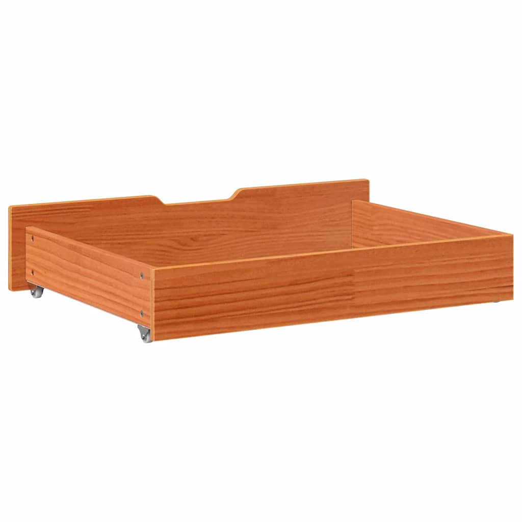 Ladice ispod kreveta 2 kom voštano smeđe 80x55x17cm od borovine
