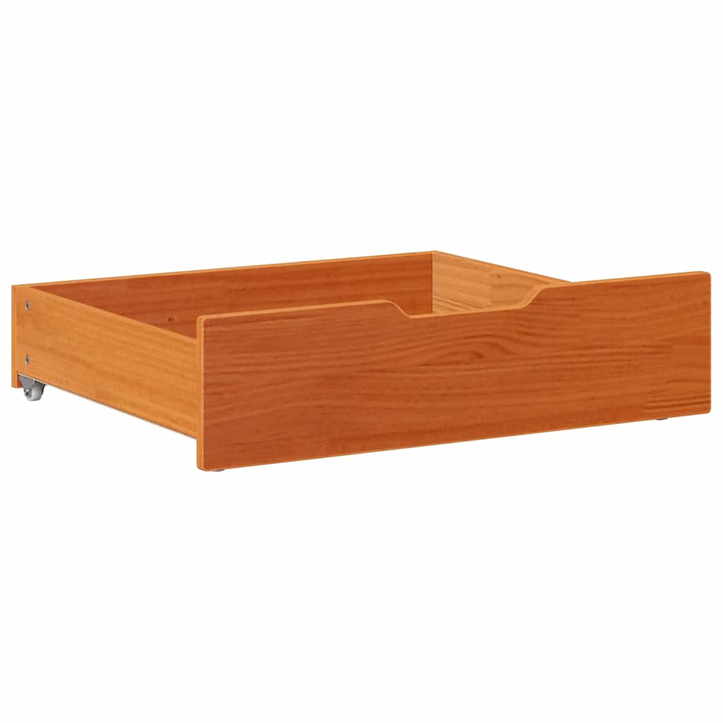 Ladice ispod kreveta 2 kom voštano smeđe 65x55x17cm od borovine