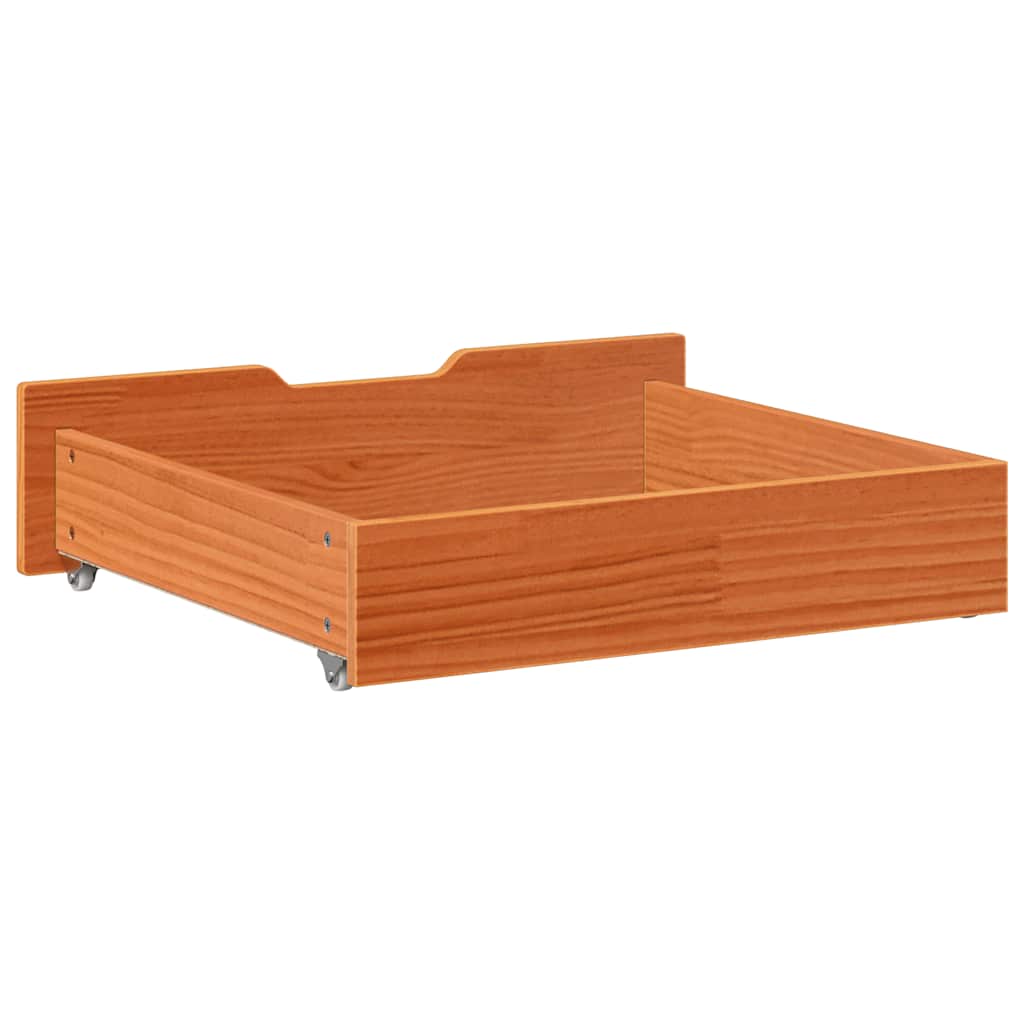 Ladice ispod kreveta 2 kom voštano smeđe 65x55x17cm od borovine