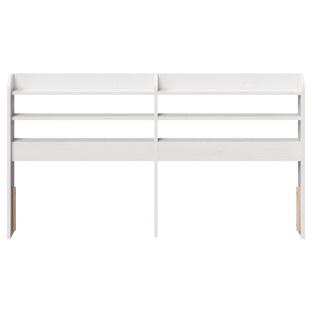 Uzglavlje s policama bijeli 140 cm od masive borovine