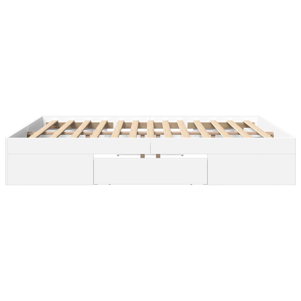 Okvir za krevet bijeli 200 x 200 cm od konstruiranog drva